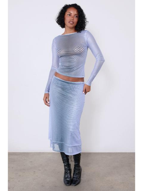 MARIA SKIRT - WARPED DOT PERIWINKLE