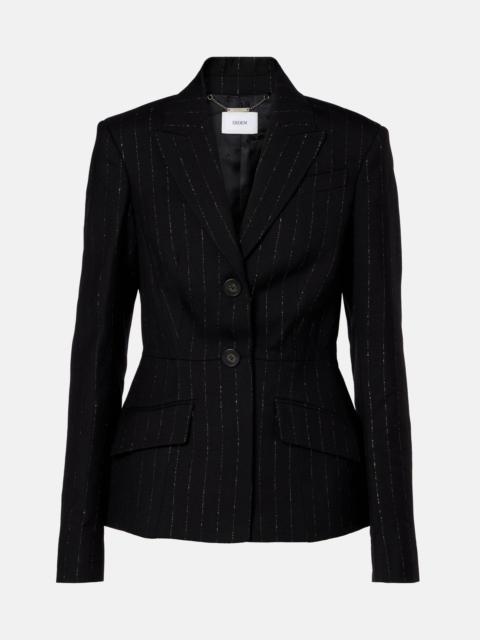 Pinstripe wool blazer