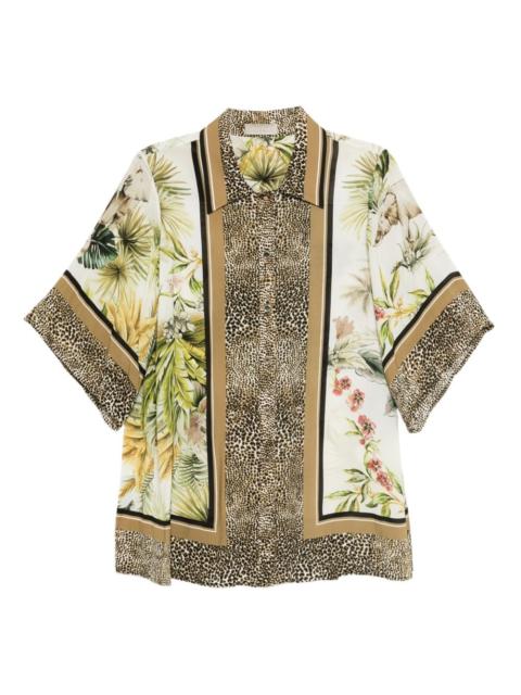 savannah-print chiffon shirt