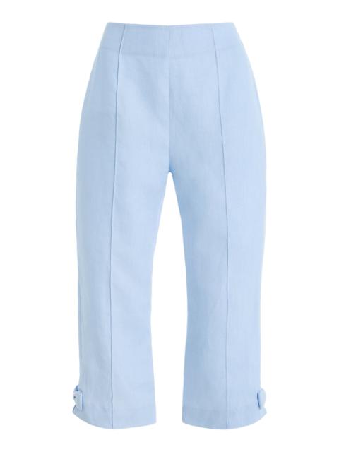 Harper Linen Capri Pants blue