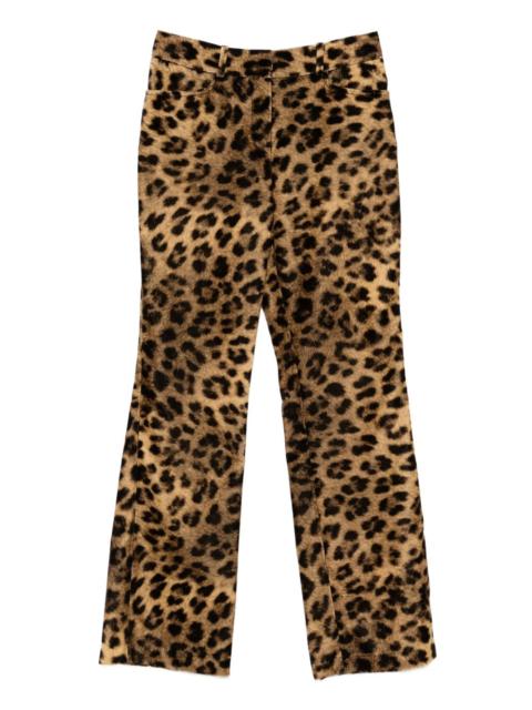 animal-print trousers