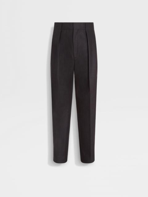 DARK BROWN MÉLANGE WOOL PANTS