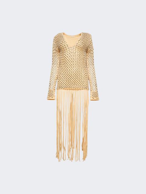 Long Sleeve Gala Gown Sand