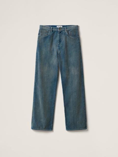 Washed corduroy pants
