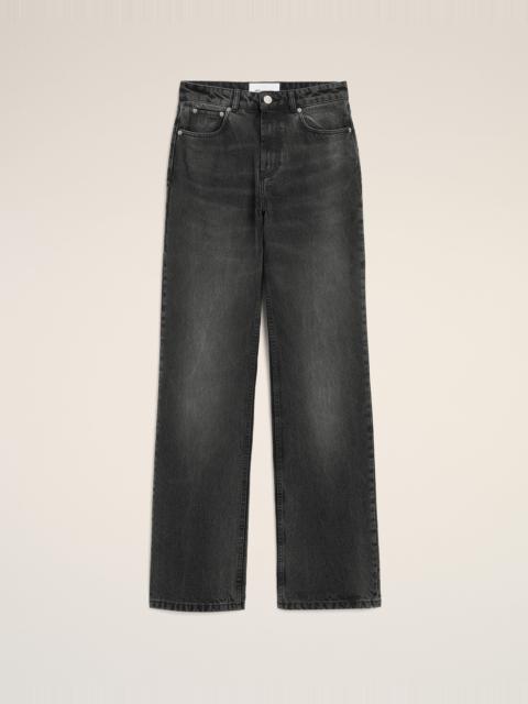 BLACK COTTON LARGE FIT JEANS