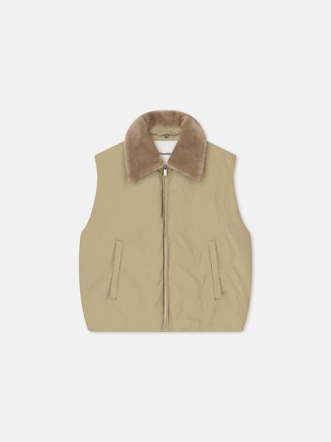 Faux Fur and Tech Nylon Vest
