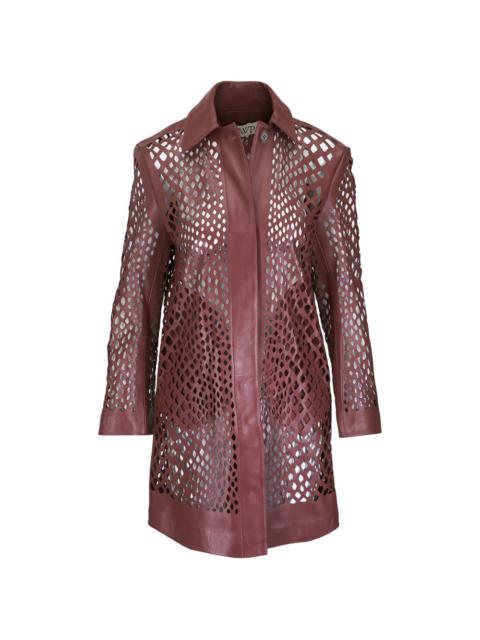 Edinburgh openwork leather jacket