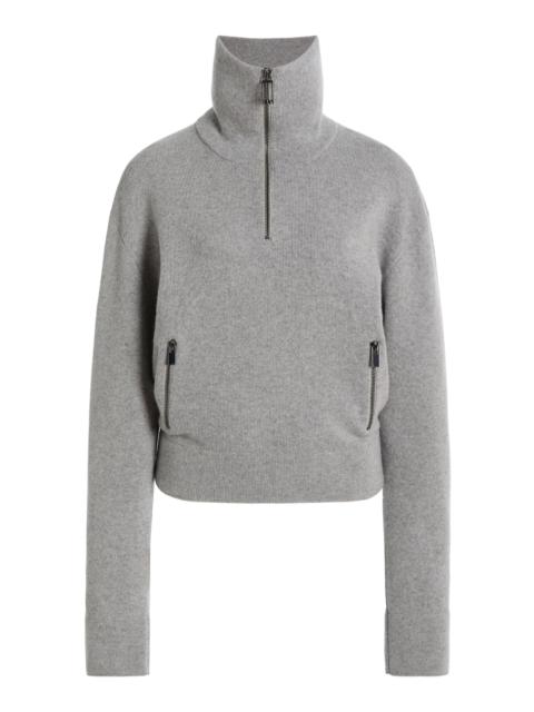 Half Zip Milano Cashmere Sweater light grey