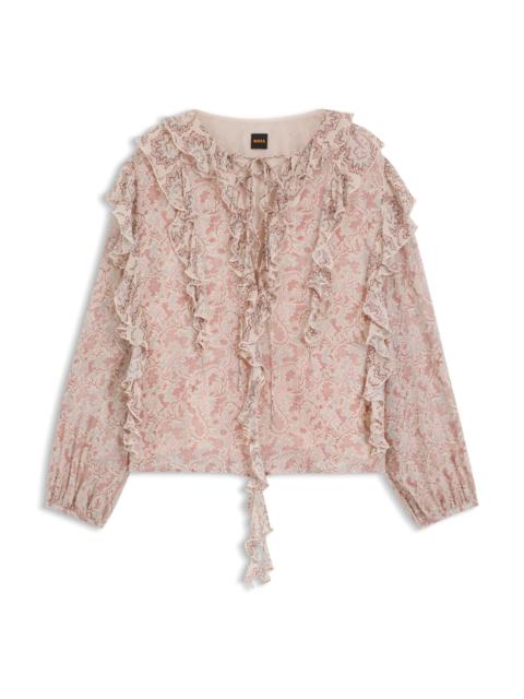 PRINTED REGULAR-FIT BLOUSE IN CREPE GEORGETTE