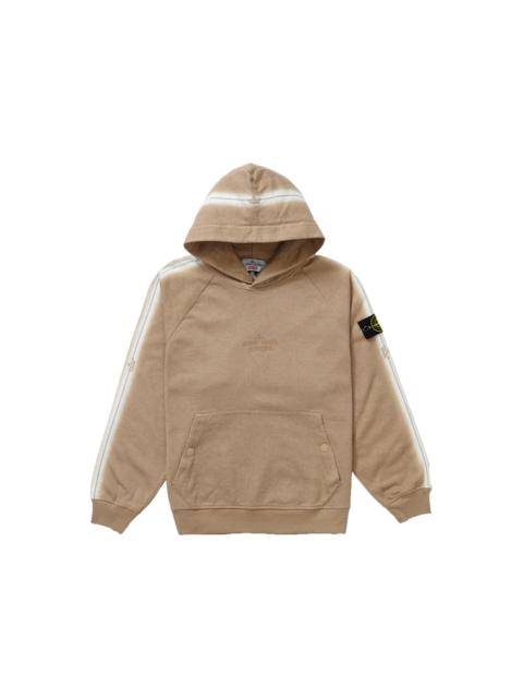 Supreme Stone Island Stripe Hooded Sweatshirt Tan