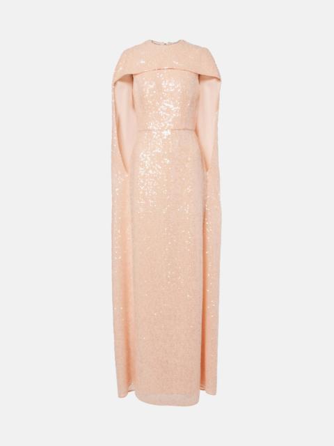 Sequined chiffon gown