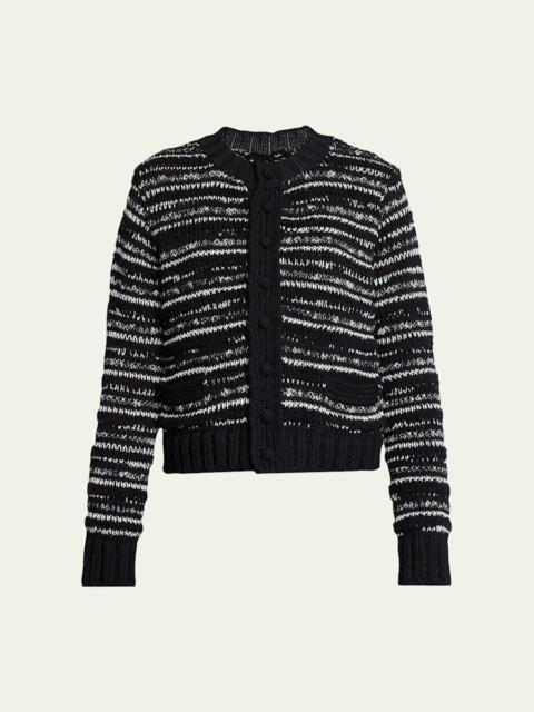 Melange Knit Crewneck Cardigan