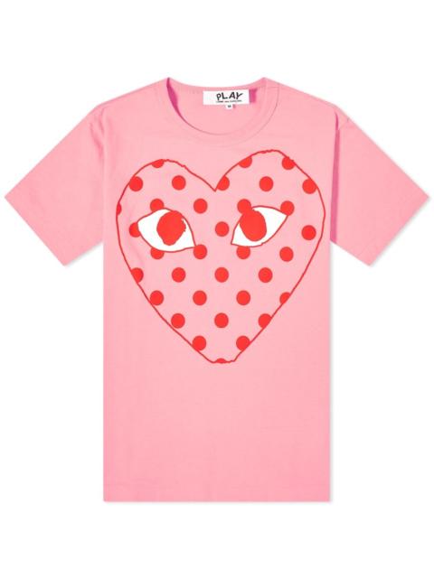 Comme des Garcons Play Red Heart Polka Dot Logo Tee