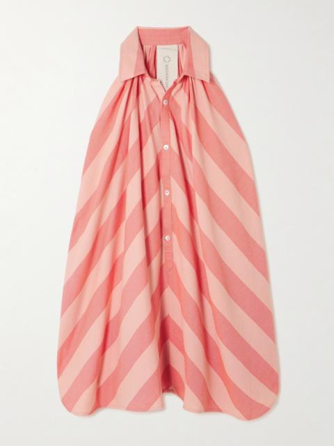 Striped Cotton Mini Shirt Dress