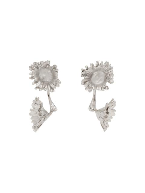 Silver Metal Daisy Earrings