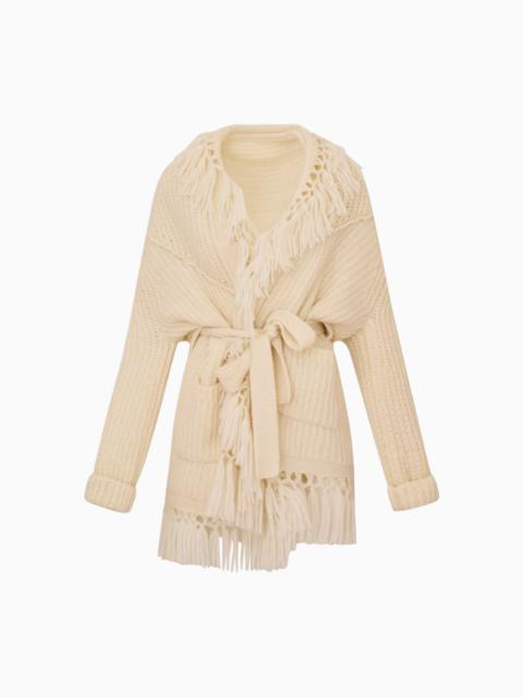 Daphira Fringe Alpaca Wrap Cardigan