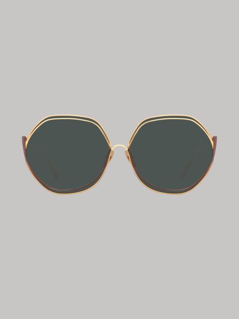 ASPEN HEXAGON SUNGLASSES IN YELLOW GOLD