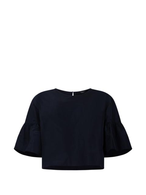 bell-sleeve cropped boxy blouse