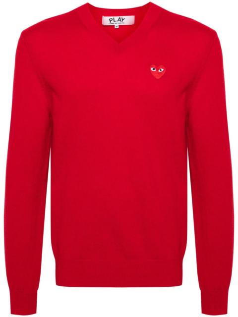 Heart-patch wool jumper