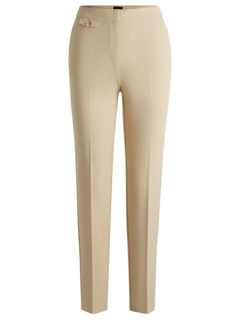 CREASE-FRONT CHINOS IN STRETCH SATIN