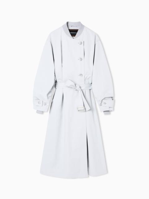 TWO-PIECE EFFECT TRENCH COAT IN WATER-REPELLENT TECHNICAL COTTON
