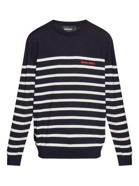 logo-detail striped sweater