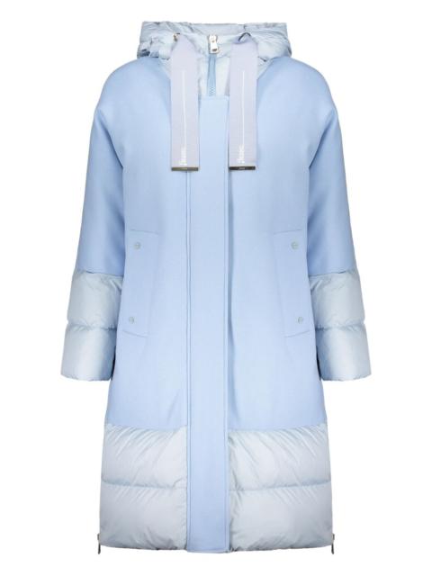 two-tone hooded puffer jacket