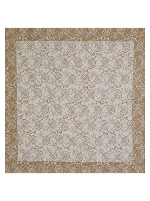 Vivienne Westwood Graffiti Logo-monogrammed Silk and Cotton-blend Scarf