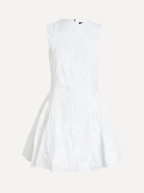 Bright White Flower Poplin Mini Dress