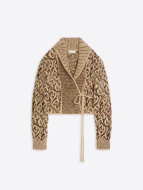 JACQUARD WRAP SWEATER