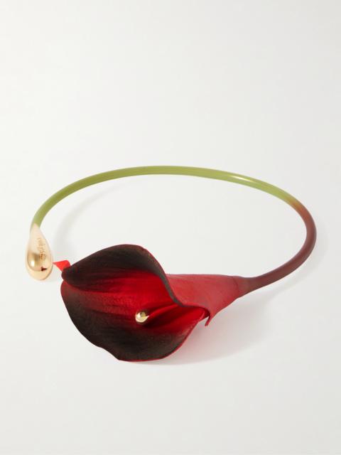 Calla Vine Tpu And Gold-tone Choker
