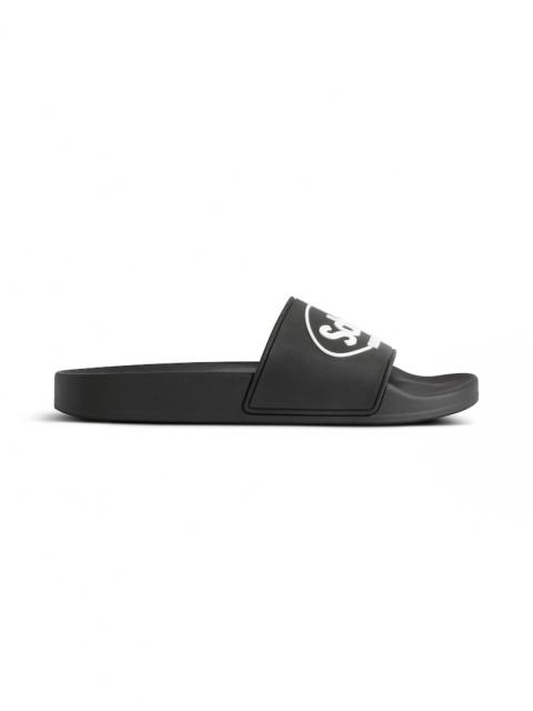 Men's Balenciaga I Scholl Pool Slide Sandal in Black/white