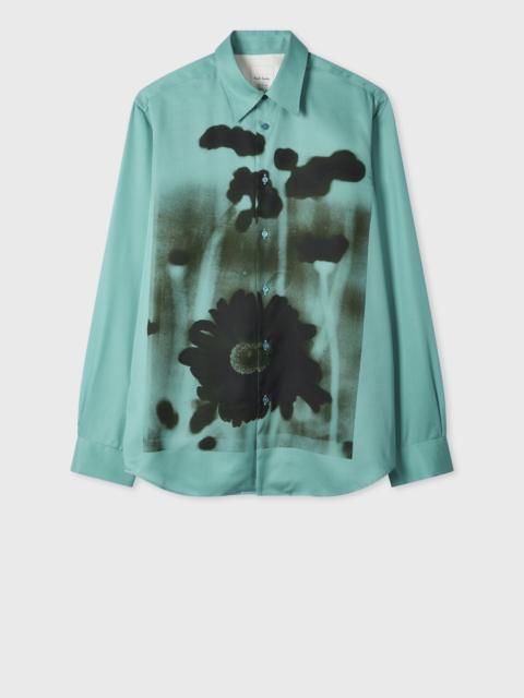 Turquoise 'Field Flowers' Print Lyocell Shirt