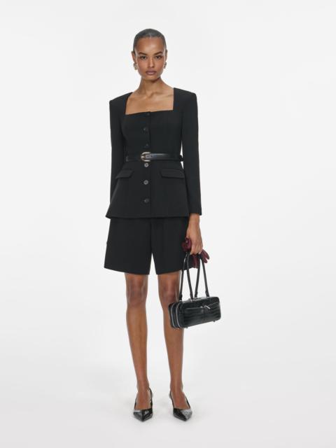 Black Tailored Crepe Playsuit