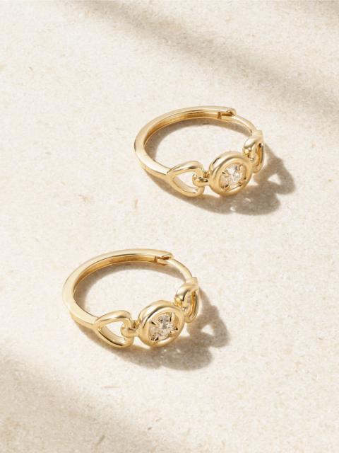 Silvia 14-karat gold diamond hoop earrings Gold