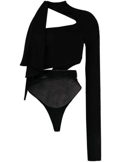 cut-out one-shoulder bodysuit