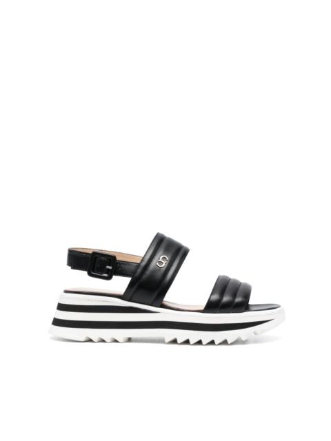 logo-print wedge sandals