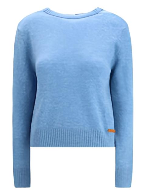 open-back crew-neck sweater