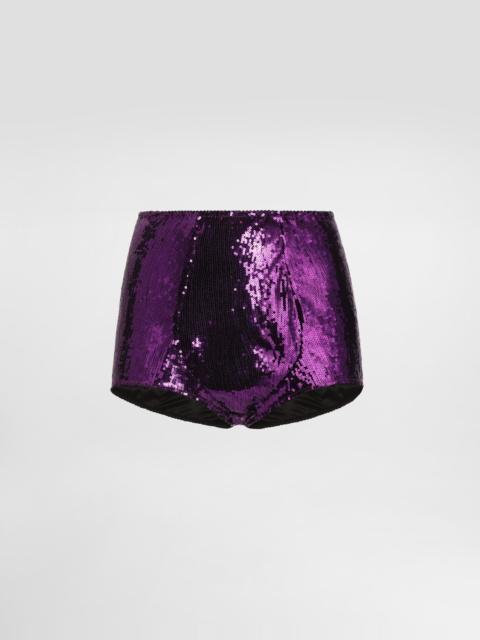 Sequined high-waisted panties