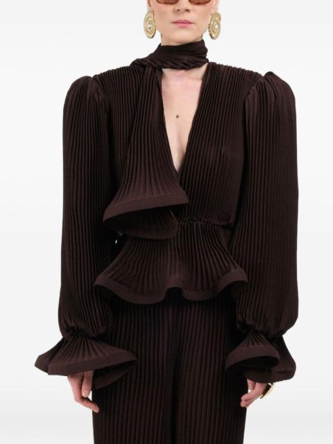 pleated puffy blouse