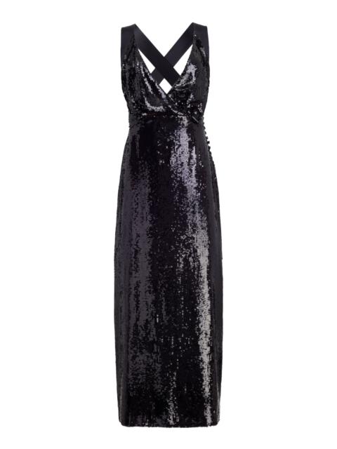Milo Sequinned Midi Dress black