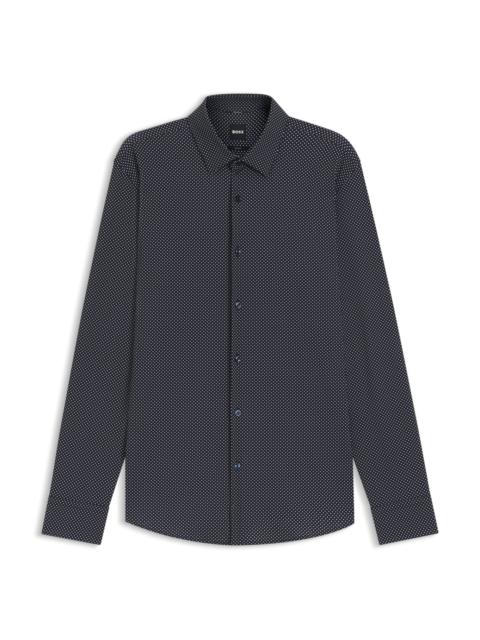PRINTED SLIM-FIT SHIRT IN PERFORMANCE-STRETCH JERSEY