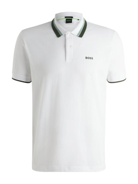 PADDY ACTIVE POLO SHIRT WITH CONTRAST STRIPES