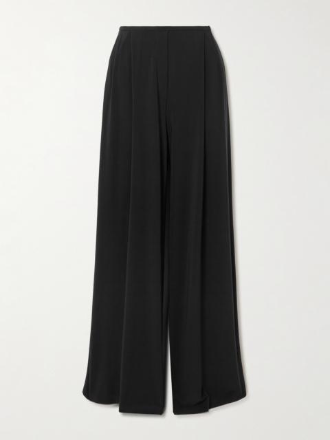 Pleated Stretch-jersey Wide-leg Pants