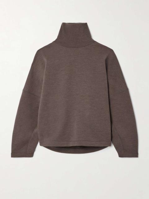 Oversized wool and cotton-blend jersey turtleneck sweater