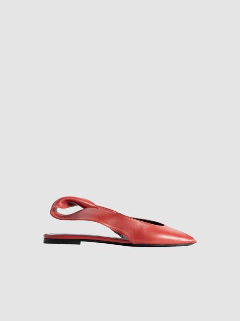 Yasha Peep Flat Blood Red Nappa Leather