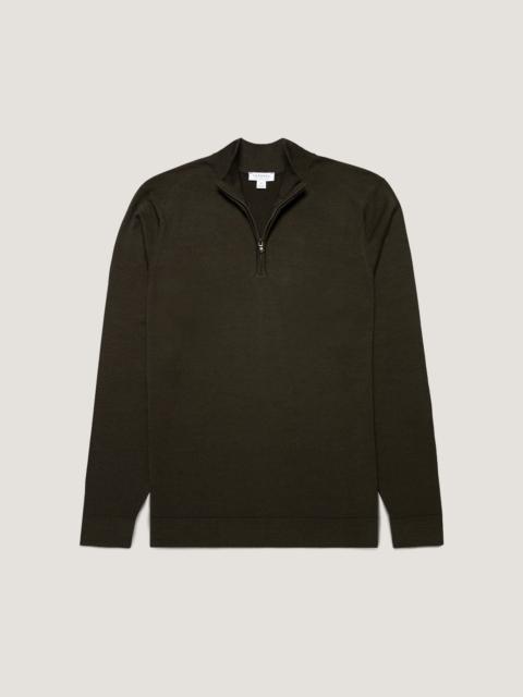 Extra‑Fine Merino Zip Neck