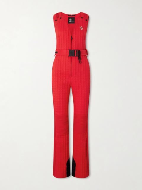 Belted Appliquéd Quilted Down Ski Suit