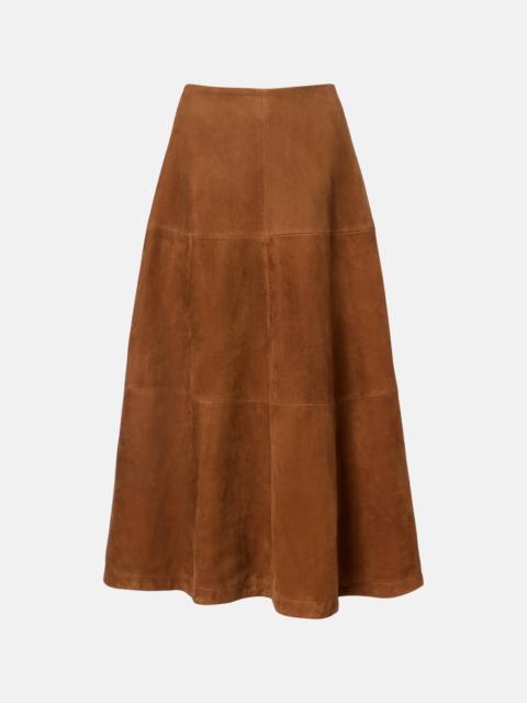 Opera suede maxi skirt