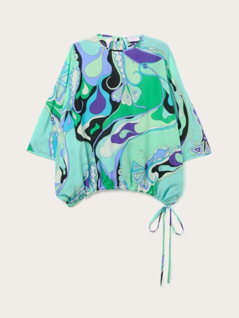 ORCHIDEE PRINT CAPE BLOUSE